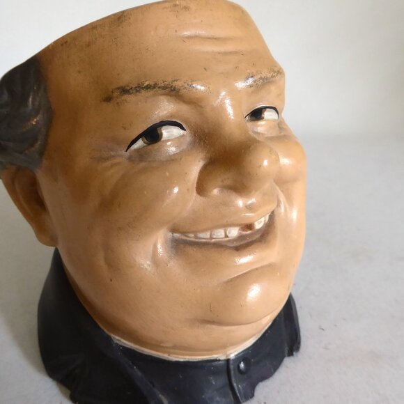 VINTAGE BERNARD BLOCH TOBACCO JAR HUMIDOR ODDITY JOVIAL HAPPY MONK FRIAR (NO LID - Picture 5 of 8